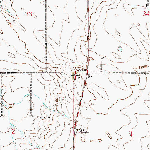 Topographic Map of 28N51E01BBBB01 Well, MT