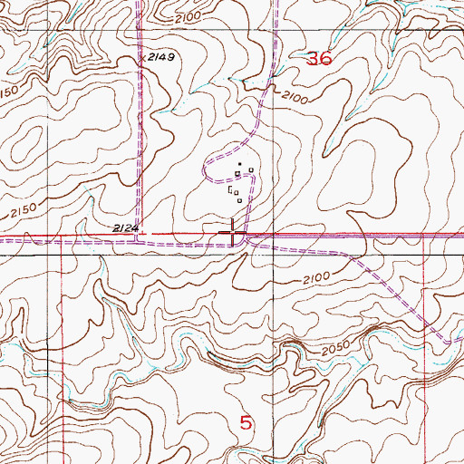 Topographic Map of 29N53E36CDCC01 Well, MT