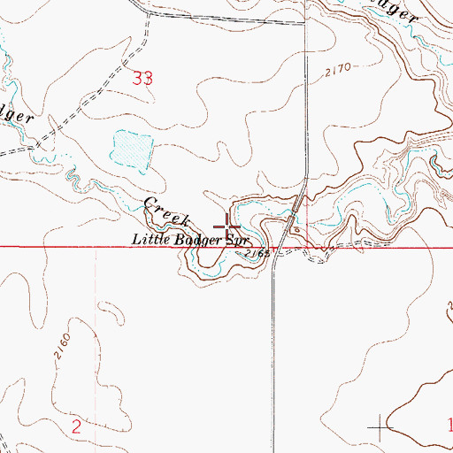 Topographic Map of 29N50E33DDCC01 Spring, MT