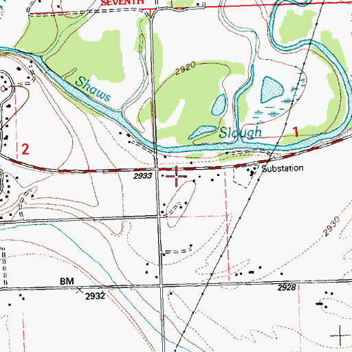 Topographic Map of 28N21W01CB__01 Well, MT