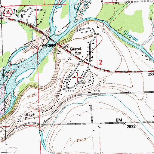 Topographic Map of 28N21W02CA__01 Well, MT