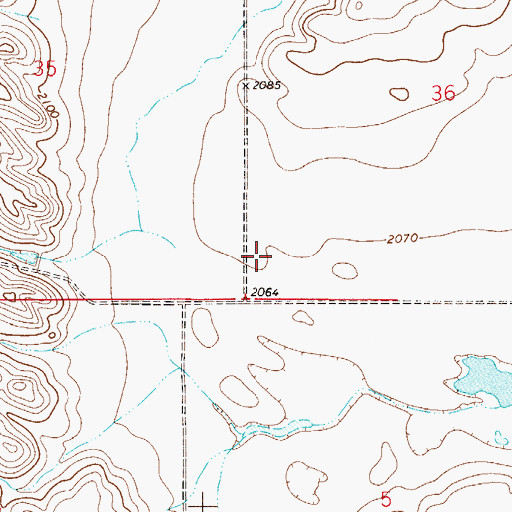 Topographic Map of 29N51E36CCCC01 Well, MT