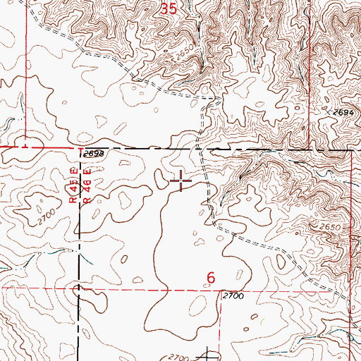 Topographic Map of 28N46E06BAAC01 Well, MT