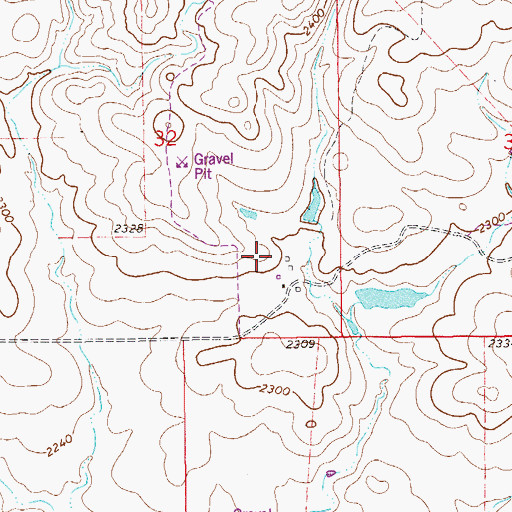 Topographic Map of 29N59E32DDBB01 Well, MT