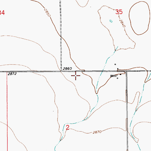 Topographic Map of 28N11E02AB__01 Well, MT