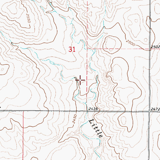 Topographic Map of 29N47E31DBBD01 Well, MT