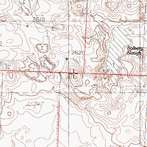 Topographic Map of 29N30E27DCD_01 Well, MT