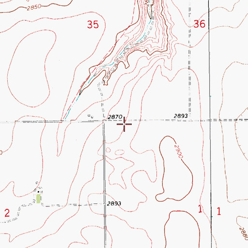 Topographic Map of 29N12E35DC__01 Well, MT