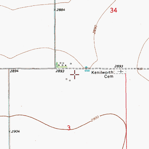 Topographic Map of 28N10E03AB__01 Well, MT