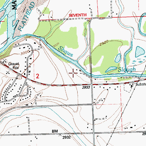 Topographic Map of 28N21W02ADDC01 Well, MT