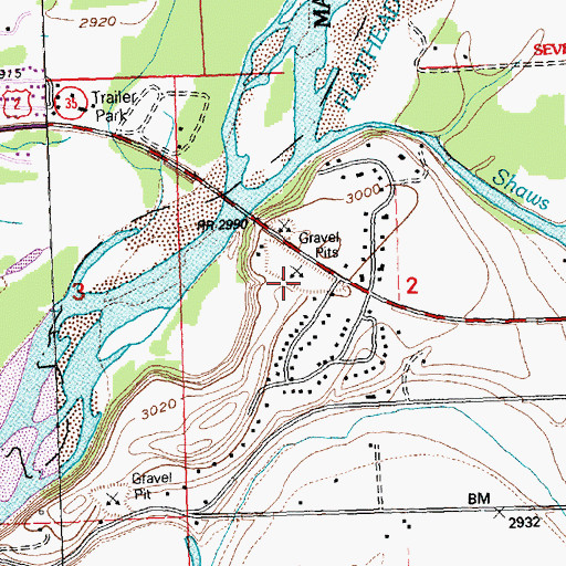 Topographic Map of 28N21W02BDCC01 Well, MT
