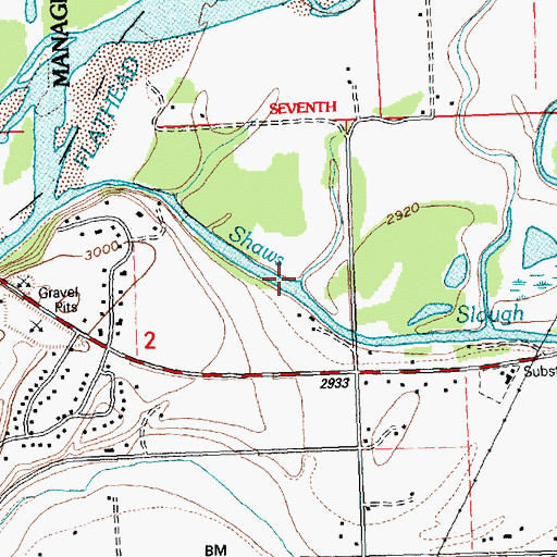 Topographic Map of 28N21W02AD__01 Well, MT