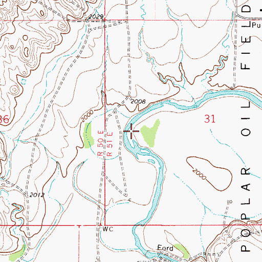 Topographic Map of 29N51E31CABB01 Well, MT