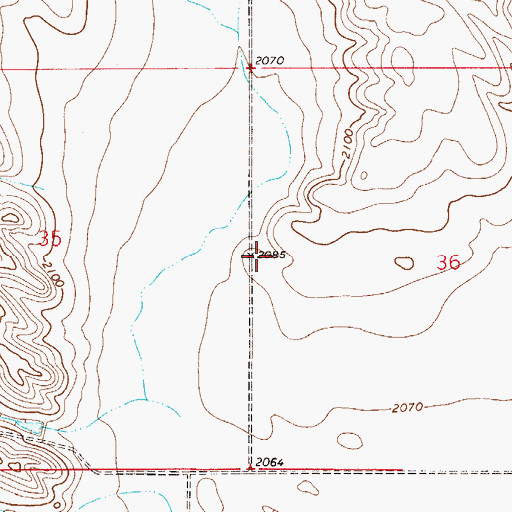 Topographic Map of 29N51E36CBBB01 Well, MT