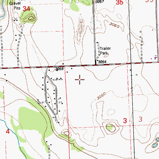 Topographic Map of 28N20W03BB__01 Well, MT