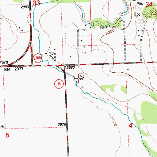 Topographic Map of 28N20W04BB__01 Well, MT