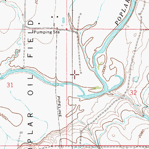 Topographic Map of 29N51E32BCCA01 Well, MT