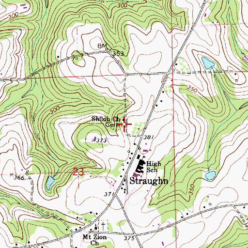 Topographic Map of Shiloh Cemetery, AL