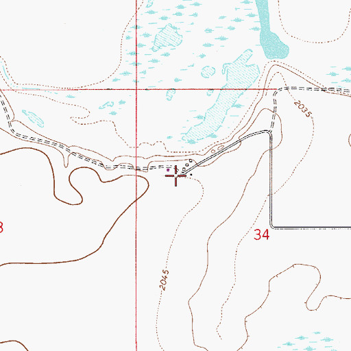 Topographic Map of 29N52E34BCAC01 Well, MT