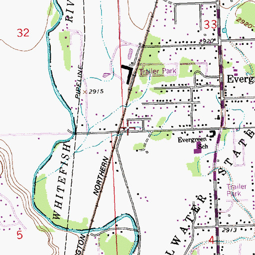 Topographic Map of 29N21W33CCC_01 Well, MT