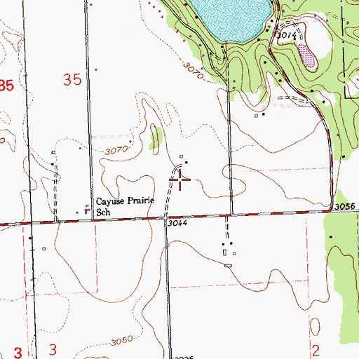 Topographic Map of 29N20W36CD__01 Well, MT