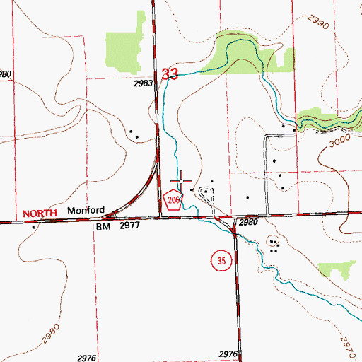 Topographic Map of 29N20W35CD__01 Well, MT