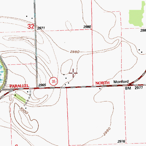 Topographic Map of 29N20W33CA__01 Well, MT