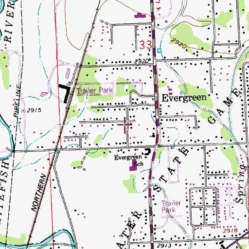 Topographic Map of 29N21W33DA__01 Well, MT