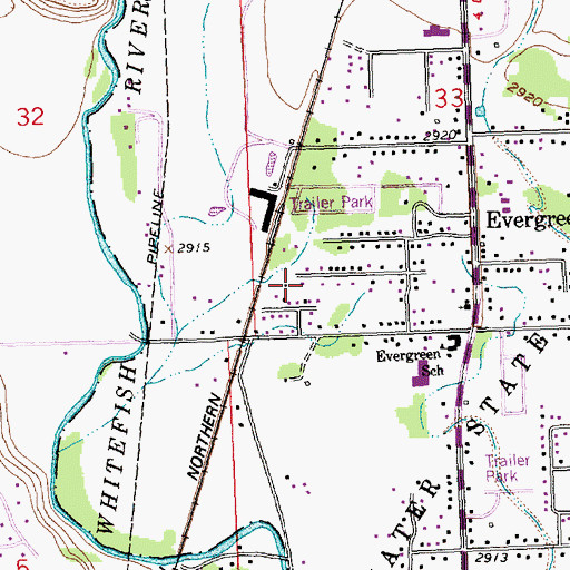 Topographic Map of 29N21W33CD__01 Well, MT