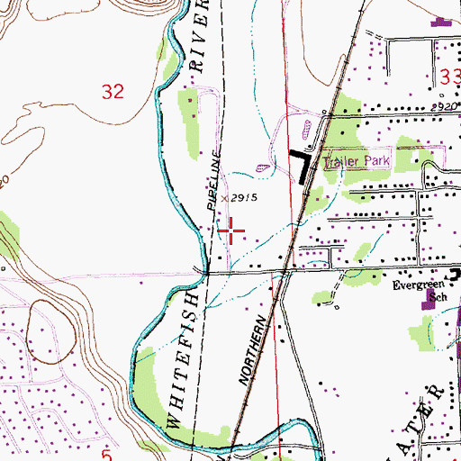 Topographic Map of 29N21W33AA__01 Well, MT