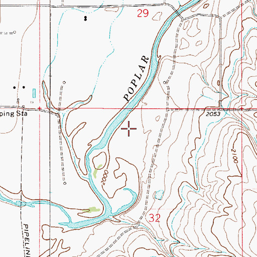 Topographic Map of 29N51E32BAAD01 Well, MT