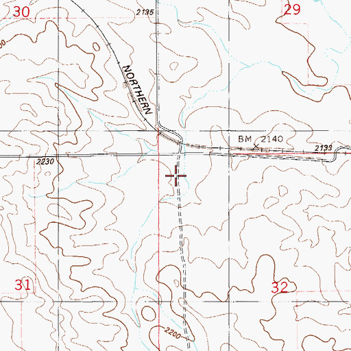 Topographic Map of 29N57E32BBBC01 Well, MT