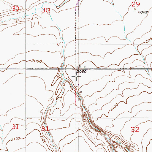 Topographic Map of 29N53E32BBBB01 Well, MT