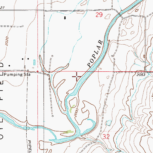 Topographic Map of 29N51E32BABB02 Well, MT