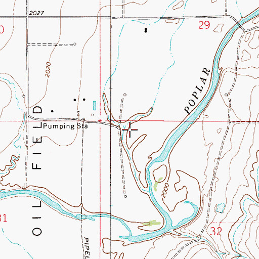 Topographic Map of 29N51E32BBBA04 Well, MT