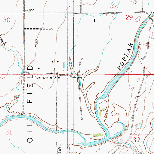 Topographic Map of 29N51E32BBBA02 Well, MT