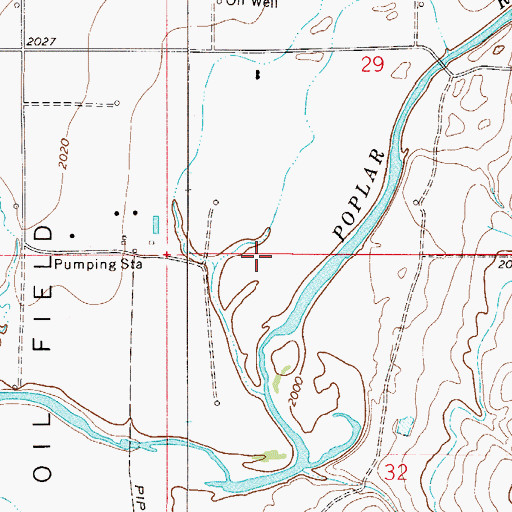 Topographic Map of 29N51E32BBAA01 Well, MT