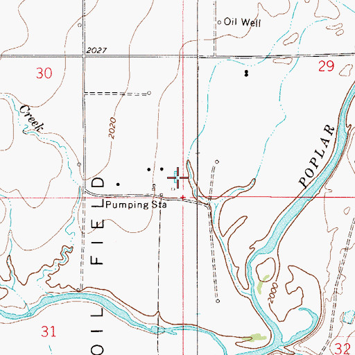 Topographic Map of 29N51E30DDDD01 Spring, MT
