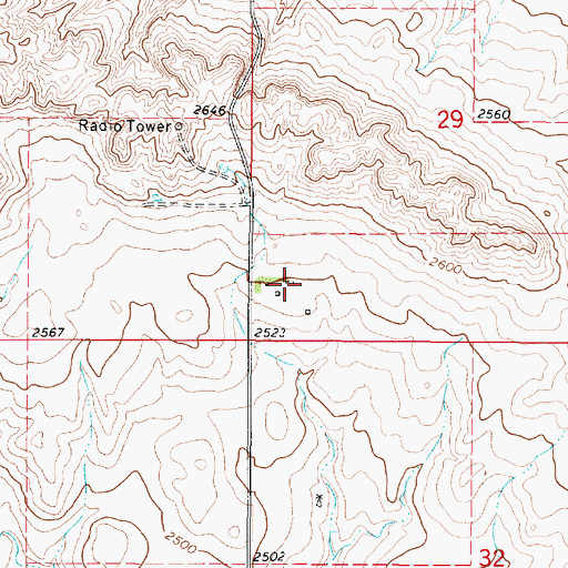 Topographic Map of 29N47E29CCCA02 Well, MT