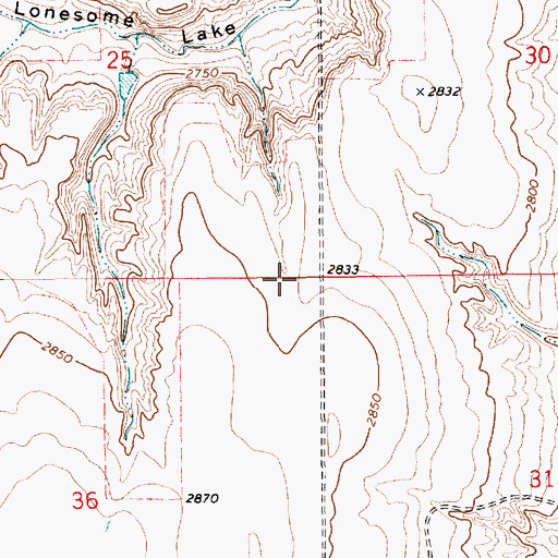 Topographic Map of 29N12E25DD__01 Well, MT