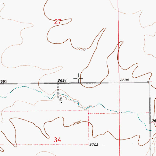 Topographic Map of 29N13E27DC__01 Well, MT