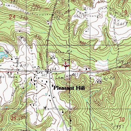 Topographic Map of Pleasant Hill Presbyterian Church, AL