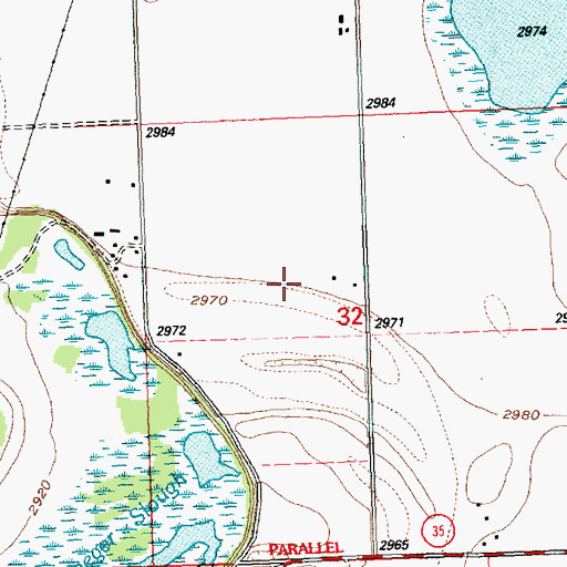 Topographic Map of 29N20W32DD__01 Well, MT