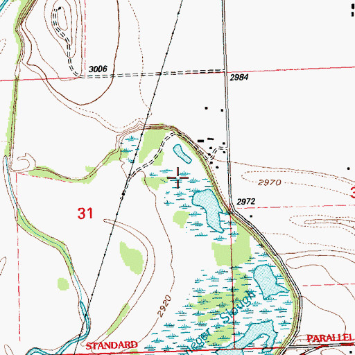 Topographic Map of 29N20W32BD__01 Well, MT