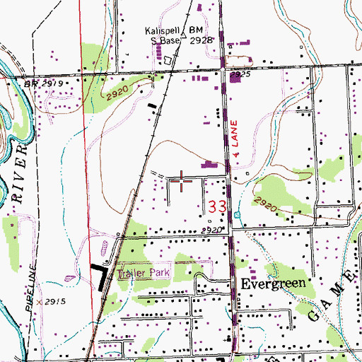 Topographic Map of 29N21W33CB__01 Well, MT