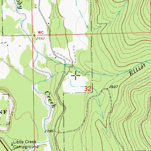 Topographic Map of 29N30W32BDBD01 Well, MT