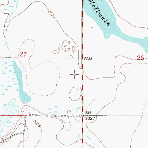 Topographic Map of 29N52E27DADC01 Well, MT