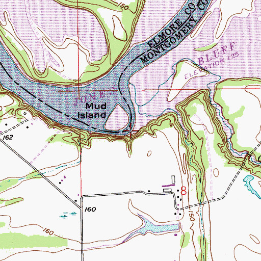 Topographic Map of Big Bend, AL