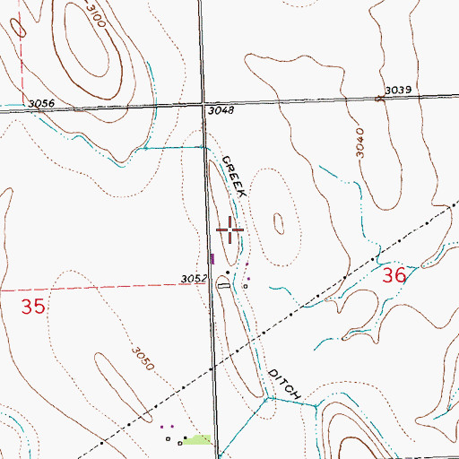 Topographic Map of 29N22W36BCBD01 Well, MT