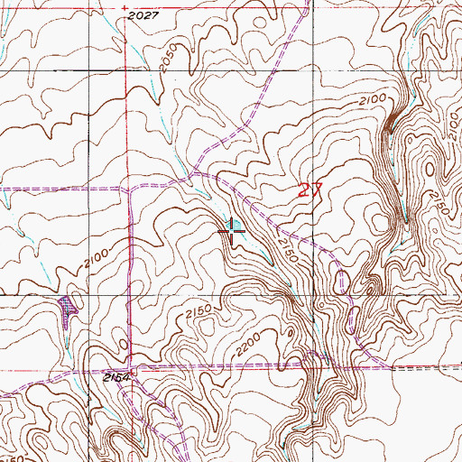 Topographic Map of 29N53E27CABD01 Well, MT